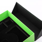 Çift Kapılı Lüks Hediye Kutuları Siyah Yeşil Pu Deri Karton Özel Kesim Süngeri