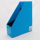 Oluklu Katlanabilir EN71 Düz 340mm Masaüstü Dosya Depolama Düzenleyici Mavi Parlak Laminasyon