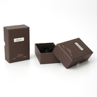 Kapak ve Taban İki Adet Lüks Hediyelik Kutular Parfümlü UV Baskılı Kahverengi Kağıt