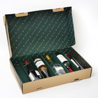 Oluklu Kağıt Kırmızı Şarap Şişesi Hediye Kutusu Lüks Estetik 6 Şişe Baskı Yok