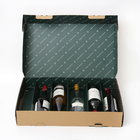 Oluklu Kağıt Kırmızı Şarap Şişesi Hediye Kutusu Lüks Estetik 6 Şişe Baskı Yok