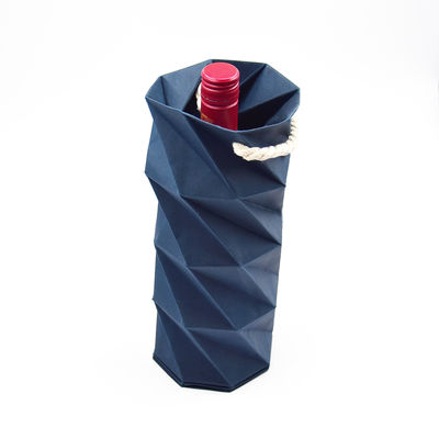 satın al Customized Handmade Creative Folding Kraft Paper Wine Gift Box Flat Packing with Handle online manufacture