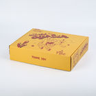 Karton Ambalaj Oluklu Posta Kutusu Sarı pizza Teslimat Kutusu